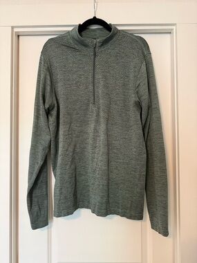 lululemon metal vent tech half zip- green
